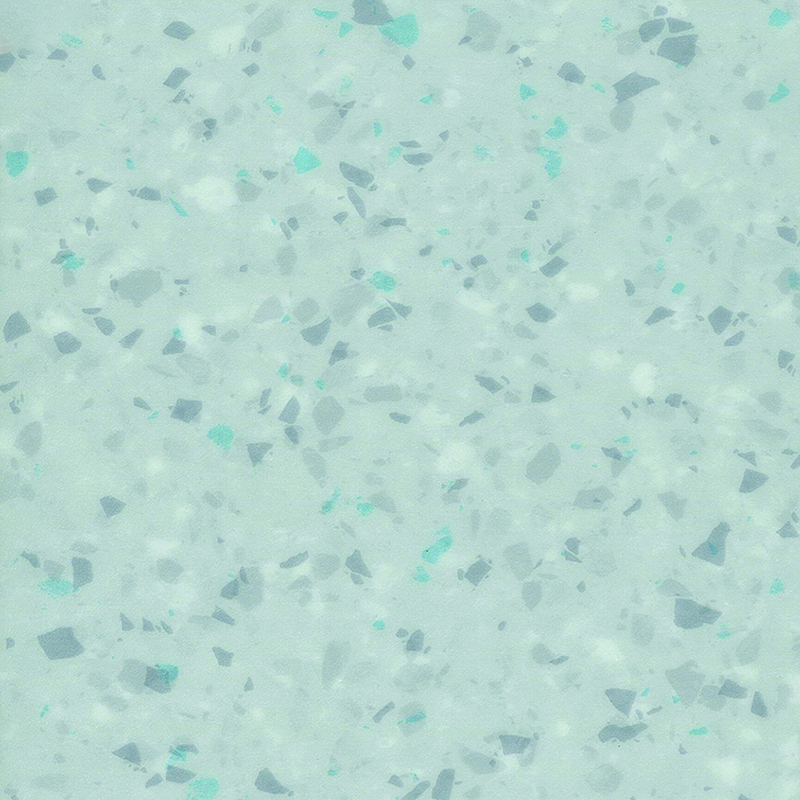 Piso heterogêneo resistente a manchas e absorção sonora