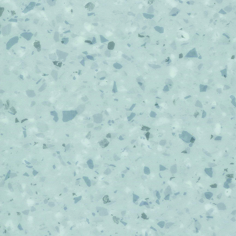 Piso heterogêneo resistente a manchas e absorção sonora