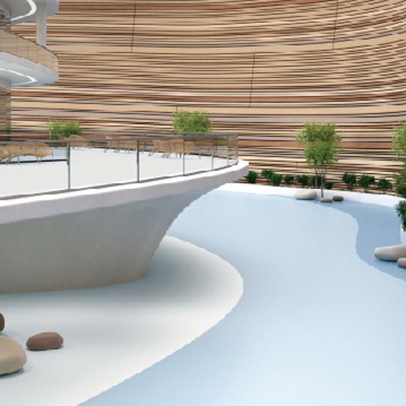 Piso homogêneo com revestimento de poliuretano PUR